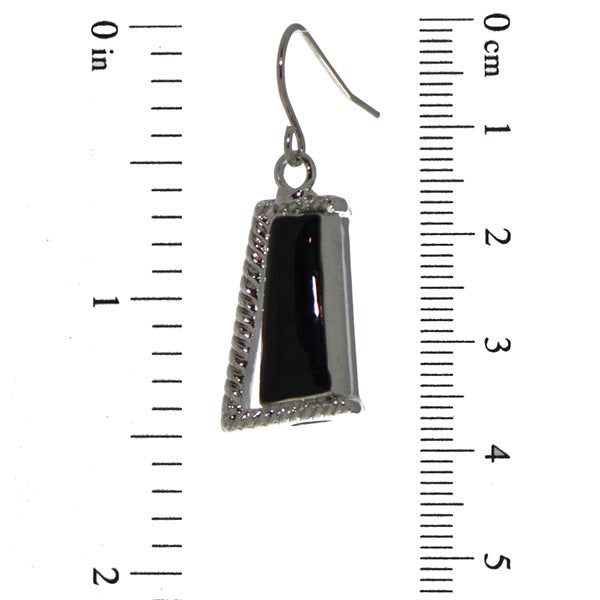 JANA silver plated black hook earrings by Rodney