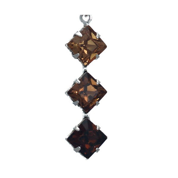 JUNO Silver Plated 3 tone Topaz Crystal Hook Earrings