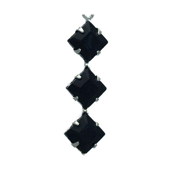 JUNO Silver Plated Jet Crystal Hook Earrings