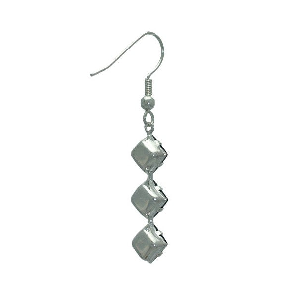 JUNO Silver Plated Jet Crystal Hook Earrings