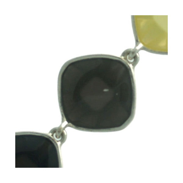 Kachina Silver tone Grey Lemon Hook Earrings