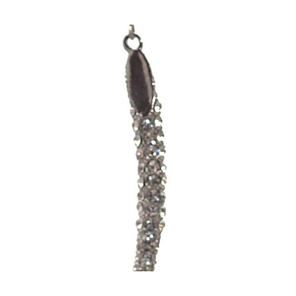 KEIKO Silver tone Crystal Hook Earrings
