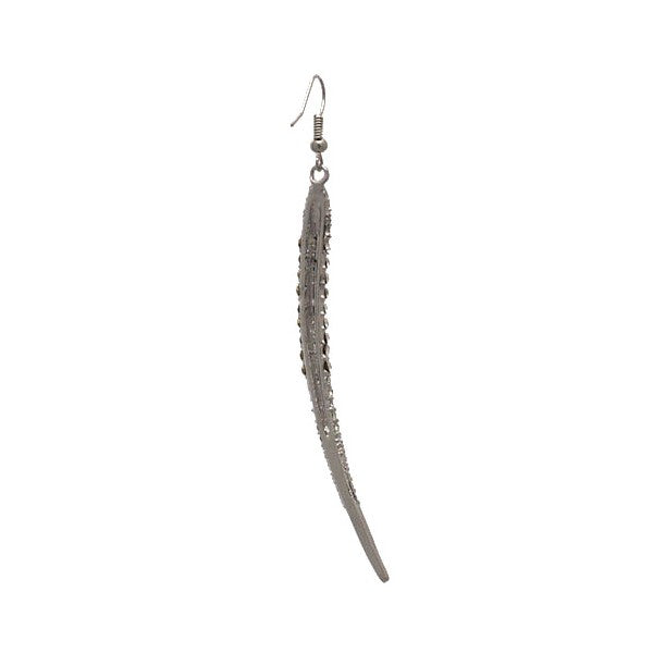 KEIKO Silver tone Crystal Hook Earrings