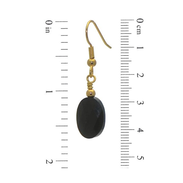 L'OVALE Gold Plated Jet Crystal Hook Earrings