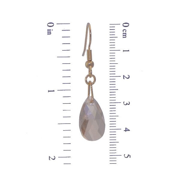 LA POIRE Gold Plated Golden Shadow Crystal Hook Earrings