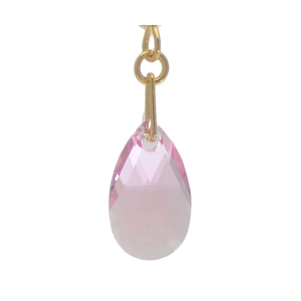 LA POIRE Gold Plated Light Rose Crystal Hook Earrings