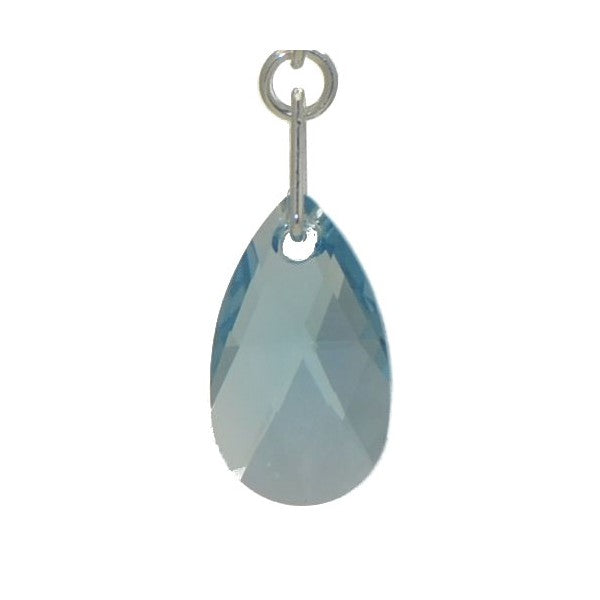 LA POIRE Silver Plated Aquamarine Crystal Hook Earrings