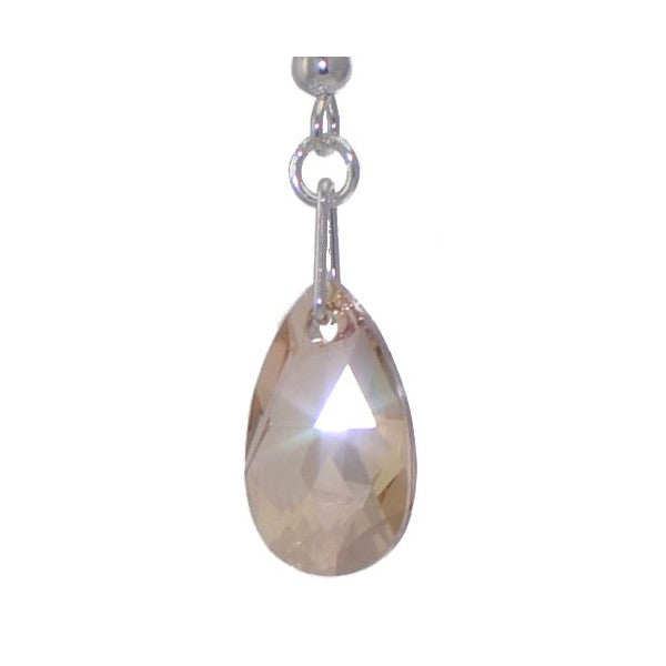 LA POIRE Silver Plated Golden Shadow Crystal Hook Earrings