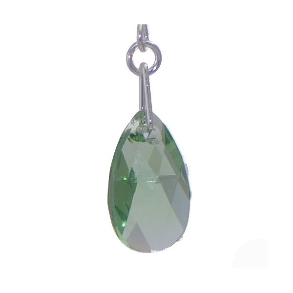 LA POIRE Silver Plated Peridot Crystal Hook Earrings