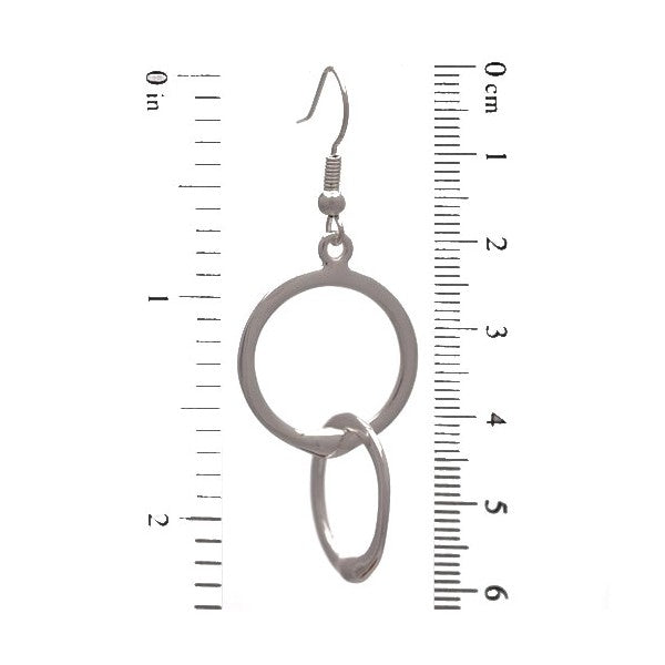 LANZA Silver Plated Double Hoop Hook Earrings by VIZ