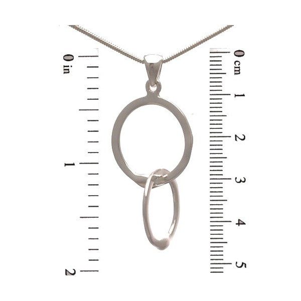 LANZA Silver Plated Double Hoop Pendant Necklace by VIZ