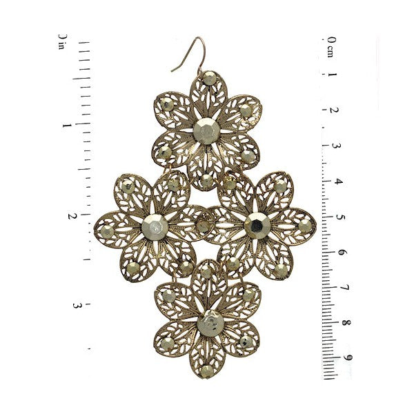 LARAMI Gold tone Flower Hook Earrings