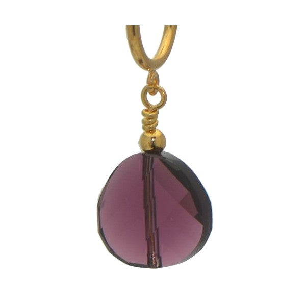 LE TWIST CERCEAU Gold Plated Amethyst Crystal Clip On Earrings