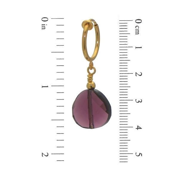 LE TWIST CERCEAU Gold Plated Amethyst Crystal Clip On Earrings