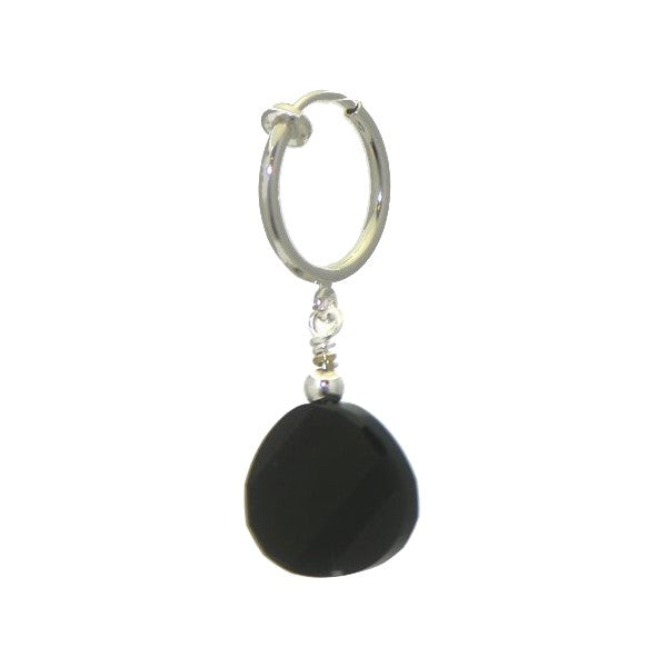LE TWIST CERCEAU Silver Plated Jet Crystal Clip On Earrings