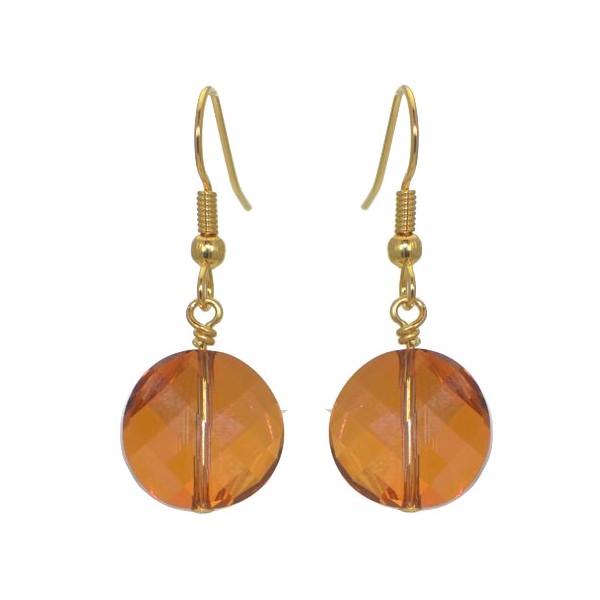 LE TWIST Gold Plated Copper Crystal Hook Earrings
