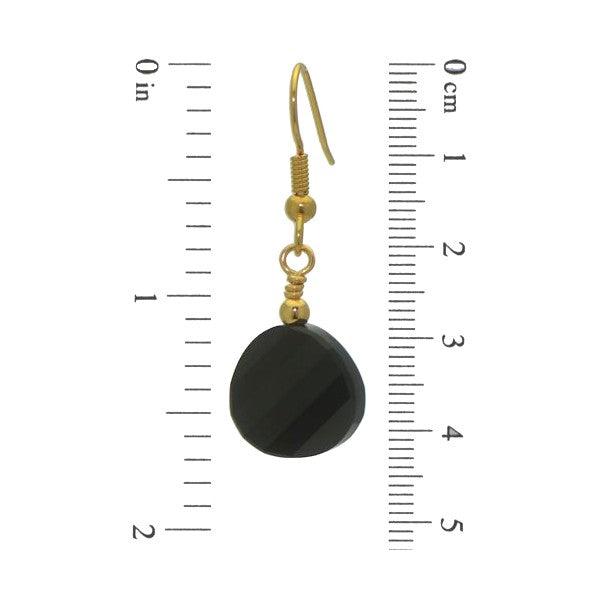 LE TWIST Gold Plated Jet Crystal Hook Earrings