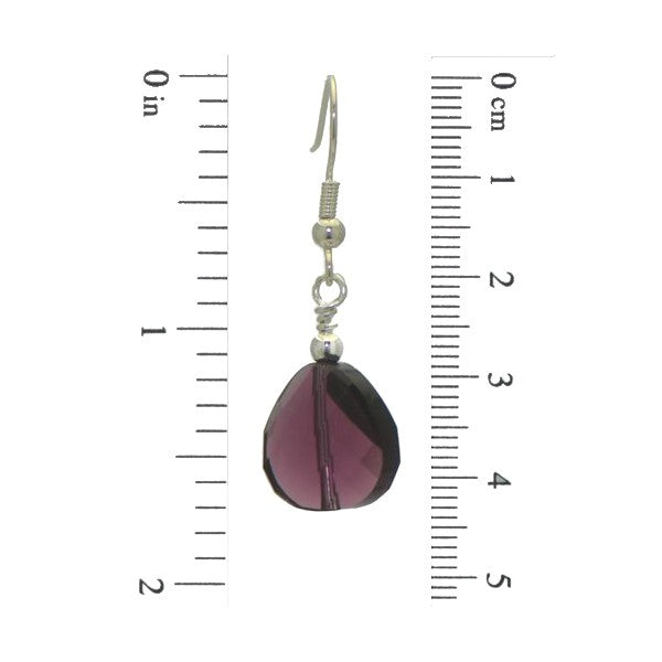 LE TWIST Silver Plated Amethyst Crystal Hook Earrings