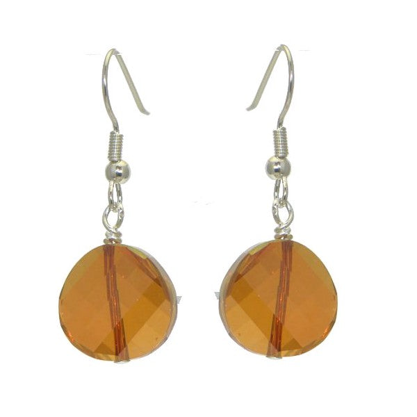 LE TWIST Silver Plated Copper Crystal Hook Earrings