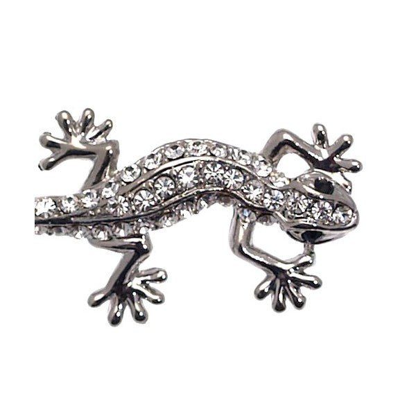 LENNIE Silver tone Crystal Lizard Brooch