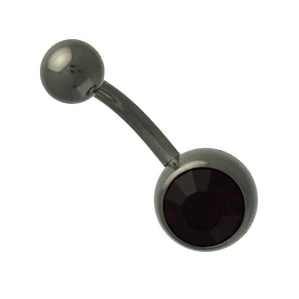 Lila Surgical Steel Ruby Crystal Belly Bar