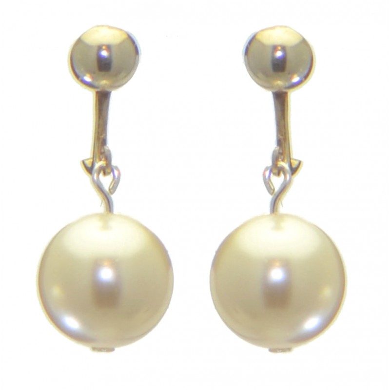 LINDA 12mm silver plated swarovski elements white crystal clip on earrings