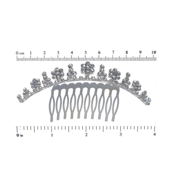 LISIANTHUS Silver tone Clear Crystal Hair Comb