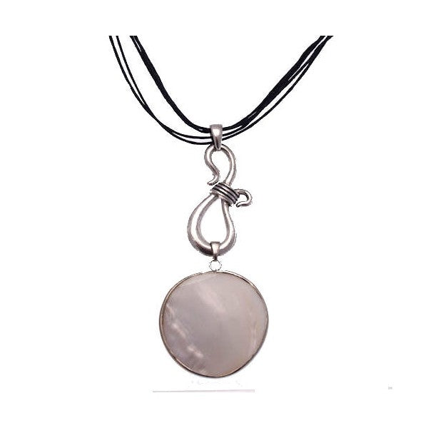 Luciana Silver tone White Necklace
