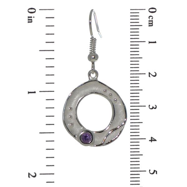 LUNA silver plated white amethyst hook earrings by VIZ