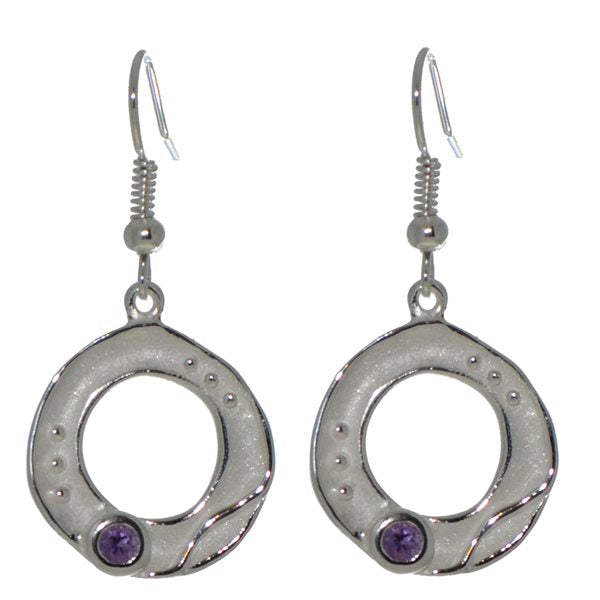 LUNA silver plated white amethyst hook earrings by VIZ