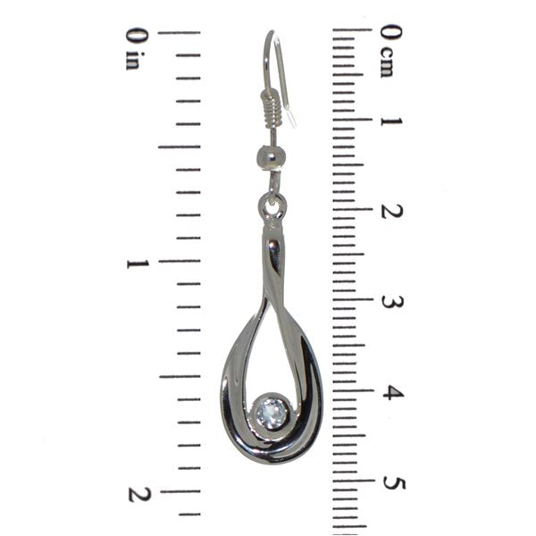 LYSSA silver plated blue topaz hook earrings by VIZ