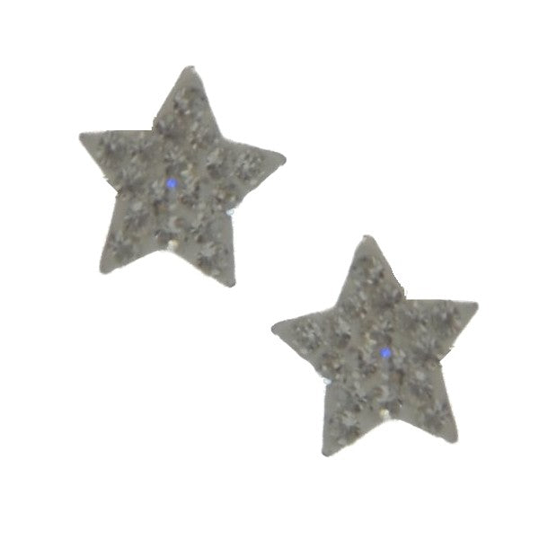 MAB Sterling Silver 10mm Crystal Star Post Earrings