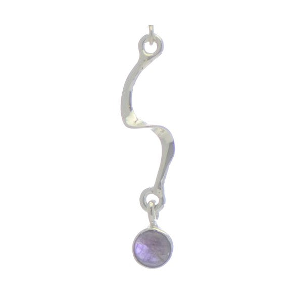 MADONNA Silver Plated Amethyst Hook Earrings by VIZ