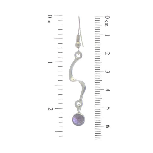 MADONNA Silver Plated Amethyst Hook Earrings by VIZ