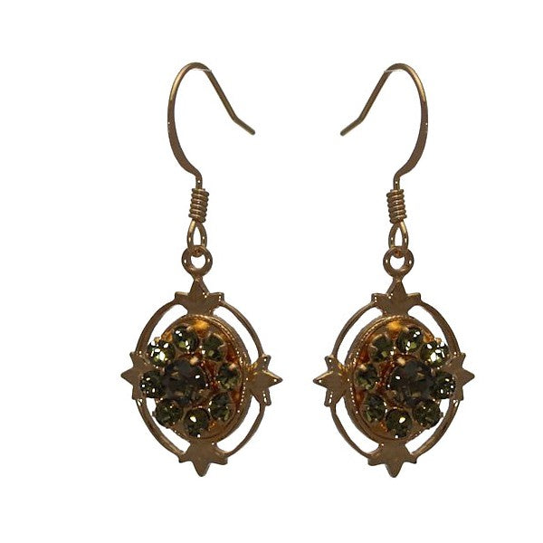 MAFAIDA Gold Plated Smoky Quartz Hook Earrings