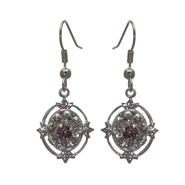 MAFAIDA Silver Plated Light Amethyst Hook Earrings