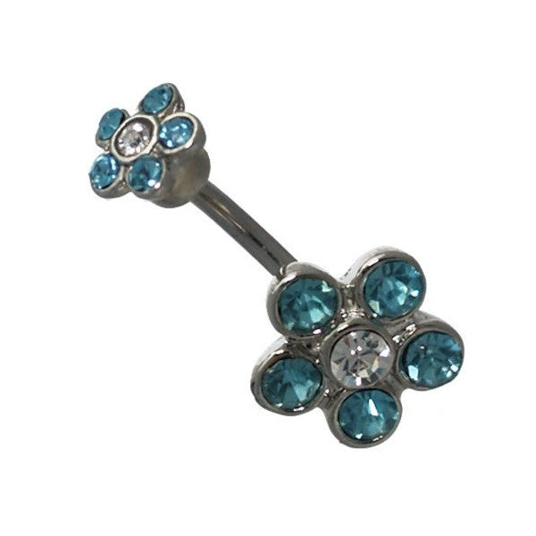 Marianelle Turquoise Crystal Surgical Steel Belly Bar