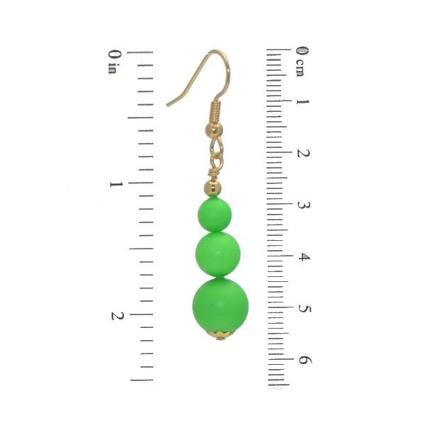 NEON GREEN Gold Plated Crystal Hook Earrings