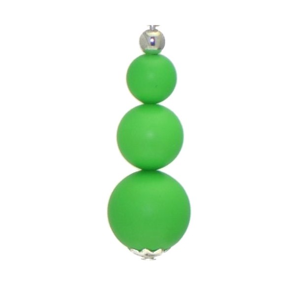 NEON GREEN Silver Plated Crystal Pearl Hook Earrings
