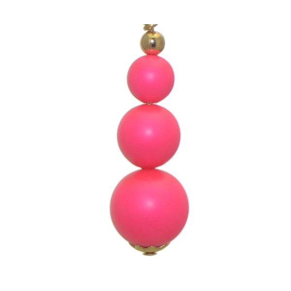 NEON PINK Gold Plated Crystal Pearl Clip On Earrings