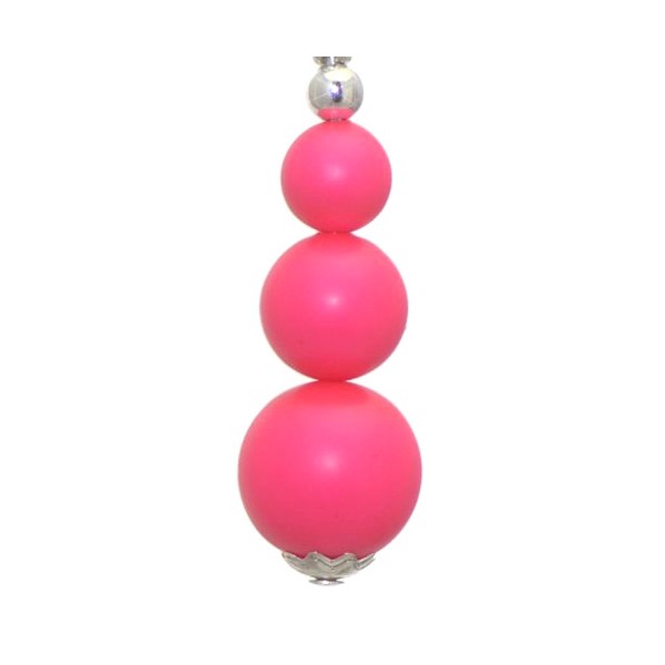 NEON PINK Silver Plated Crystal Pearl Hook Earrings