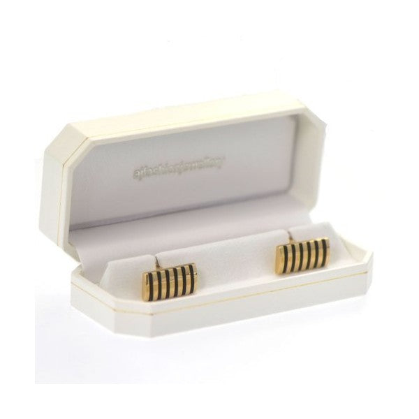 NICHOLAS Gold tone Black Cufflinks