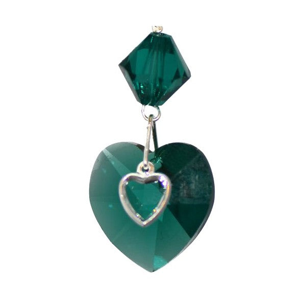 PASSION Silver Plated Emerald Crystal Clip On Earrings