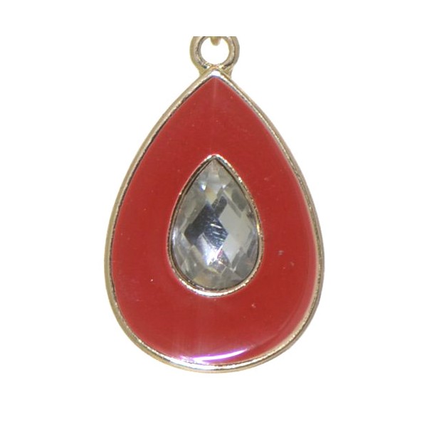 PLUNKSNA Gold tone Red Crystal Hook Earrings