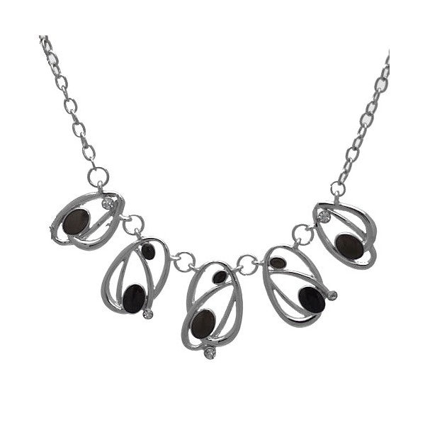 Poignant Silver tone Grey Necklace