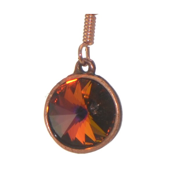 RIVOLI Antique Copper Volcano Crystal Hook Earrings