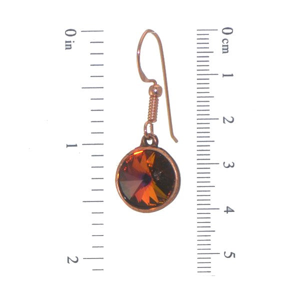 RIVOLI Antique Copper Volcano Crystal Hook Earrings