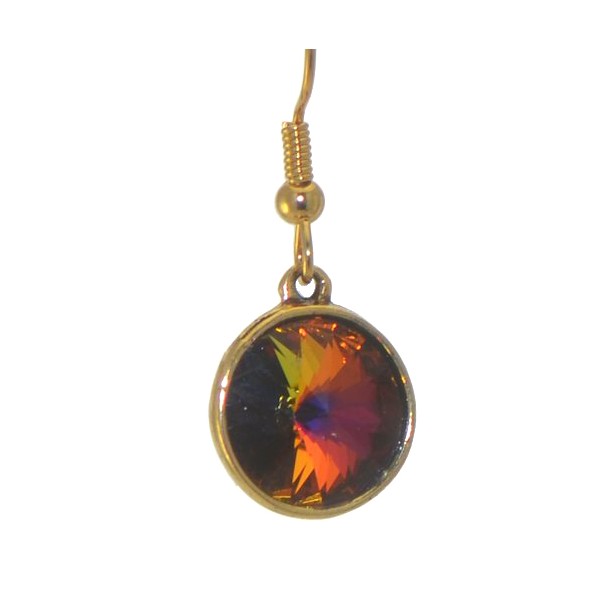 RIVOLI Gold plated Volcano Crystal Hook Earrings