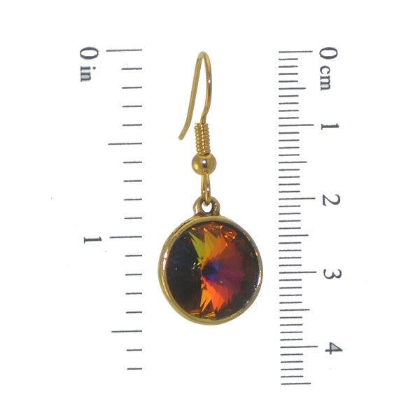 RIVOLI Gold plated Volcano Crystal Hook Earrings