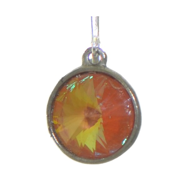 RIVOLI Silver plated Ultra Orange Crystal Clip On Earrings